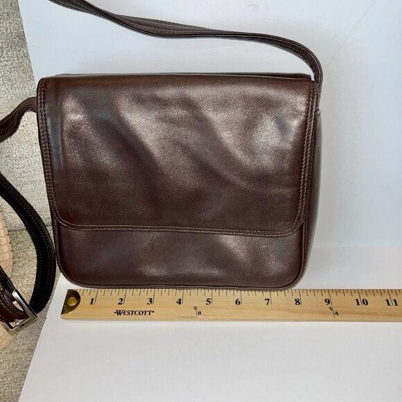 Vintage Talbots Chocolate Brown Leather Shoulder Bag NWOT - Picture 10 of 15